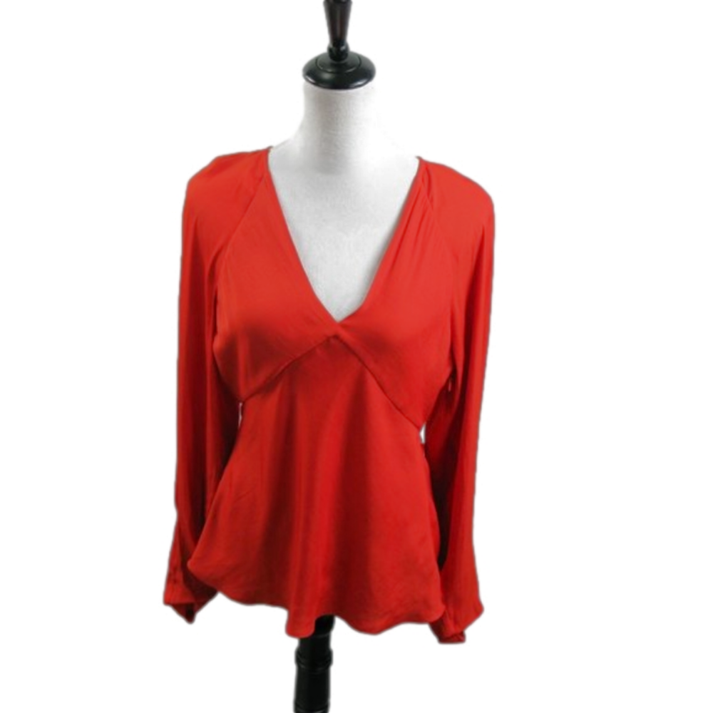 Banana Republic Orange Fitted Blouse Size Medium